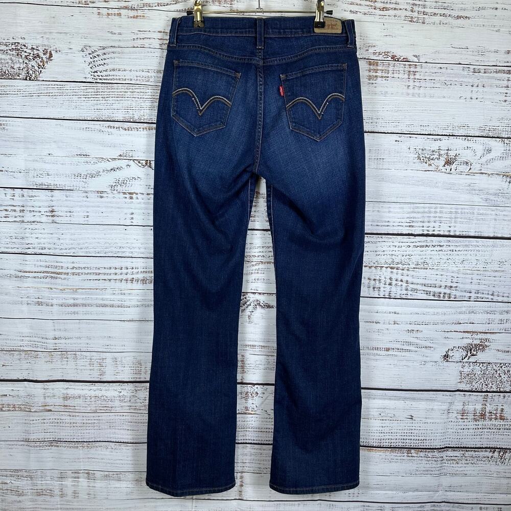 Womens Levis 529 Curvy Boot Cut Medium Wash Blue Denim Jeans Low Rise Sz 10 LONG